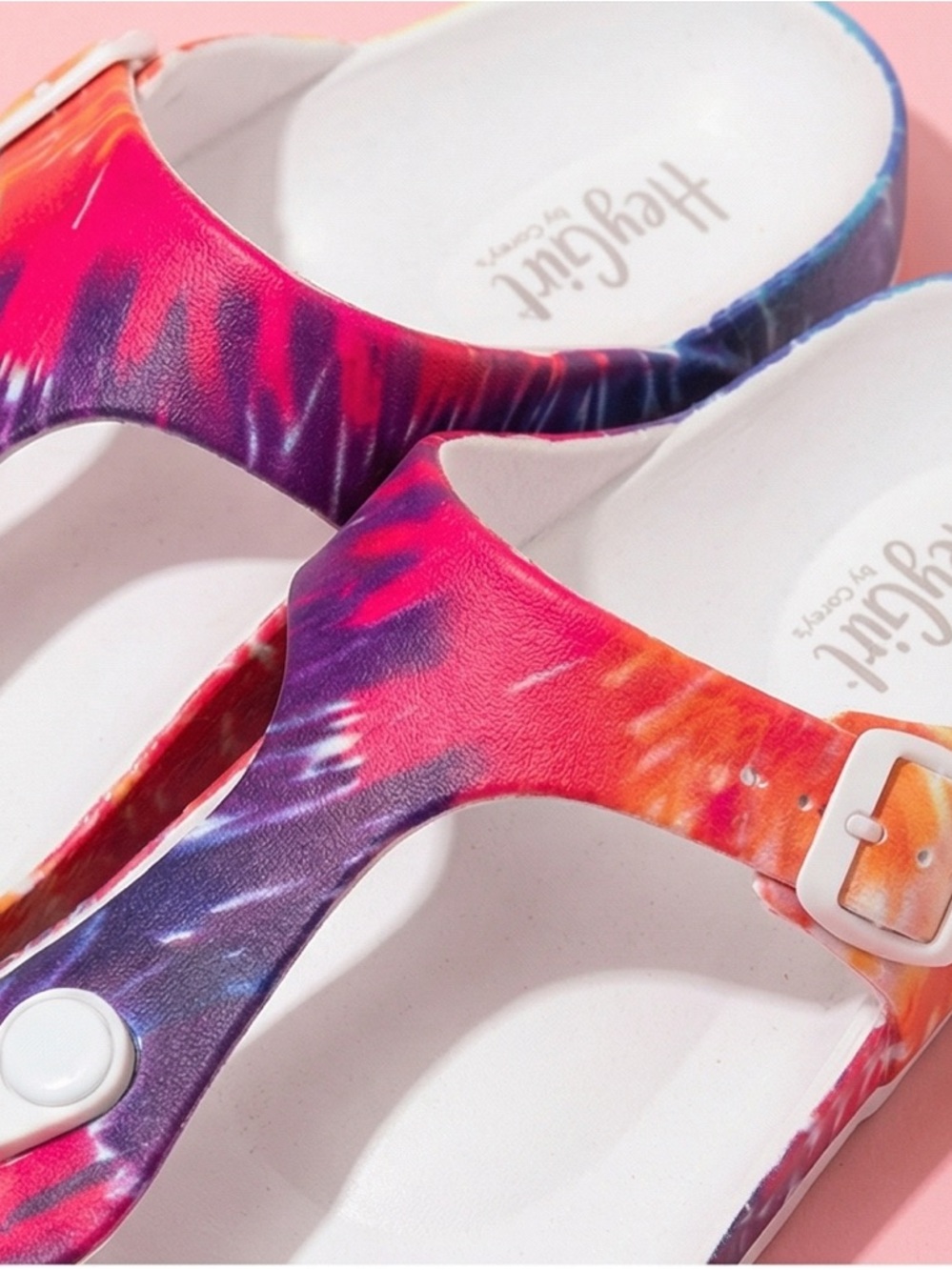 Hey Girl by Corkys Multicolor Tie-Dye Sandals with adjustable strap. - Picture 8 of 8